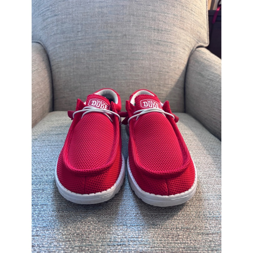 Hey Dude Wally Sox Mens Red Knit Slip On Loafers Shoes Size 13 40019-8C1 - Picture 4 of 9